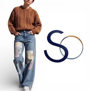 So patchwork boho grunge retro super high waist dad jeans Size 3 Size 26